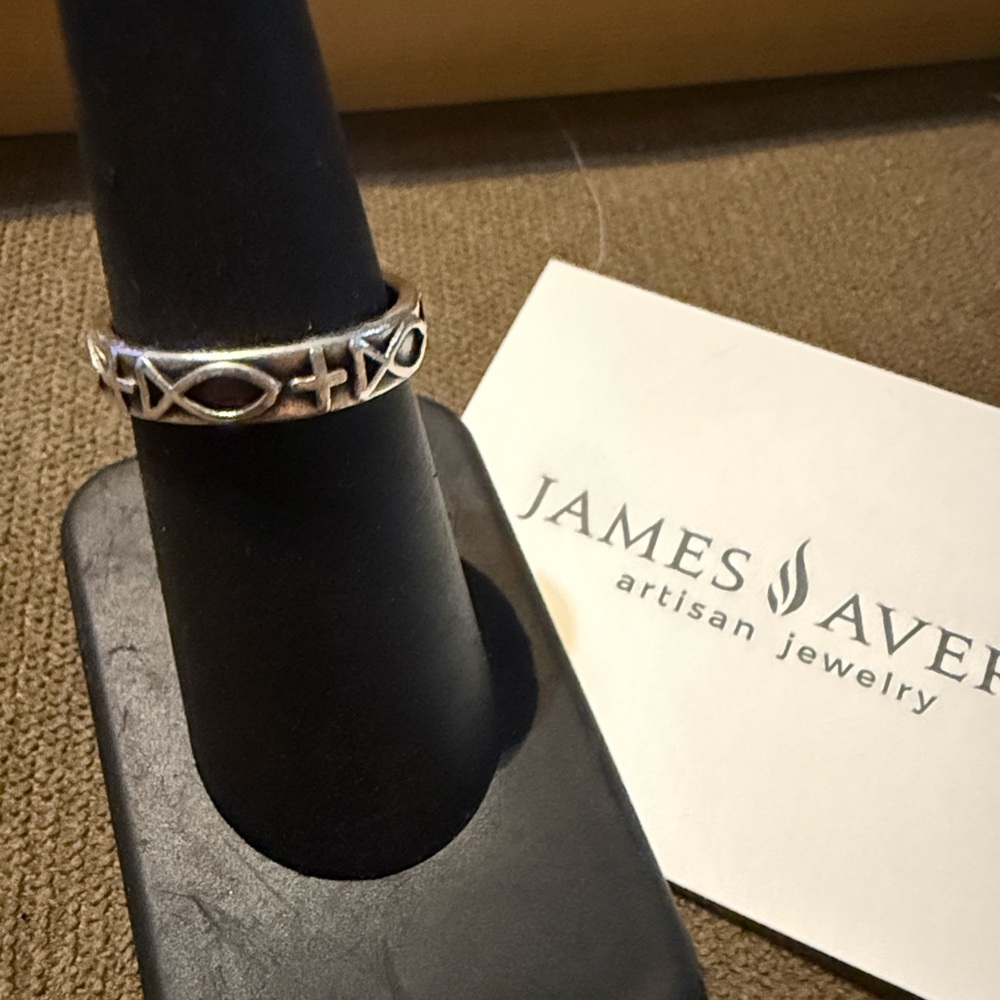 James Avery Ichthus cross ring retired rare, see pictures for size-Preowned